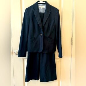 Classic Blue Pinstriped Business Suit